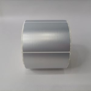 Custom 80×60mm Asian Silver Label Paper Barcode Label  for Packaging and Inkjet Sticker，1000 sheets per roll