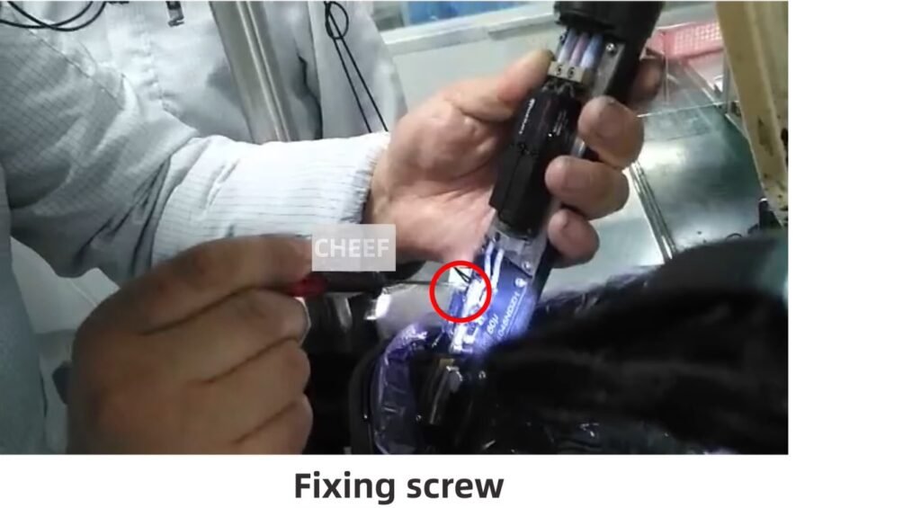Videojet 1000 Series printhead fixing screw location for ink stream adjustment
