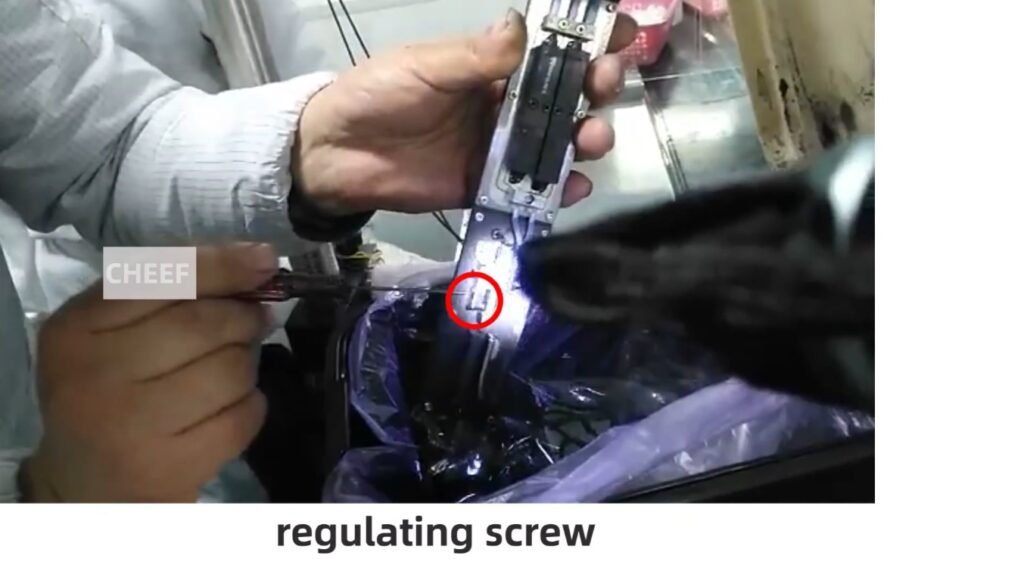 Videojet 1000 Series printhead fixing screw location for ink stream adjustment